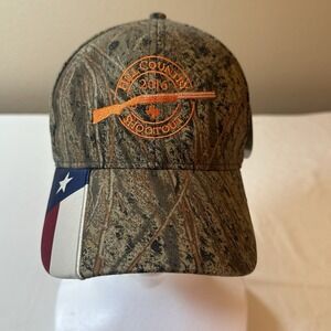Mossy Oak Texas Hill Country 2016 Shootout Camo &‎ Texas Flag Hat Strapback NWT